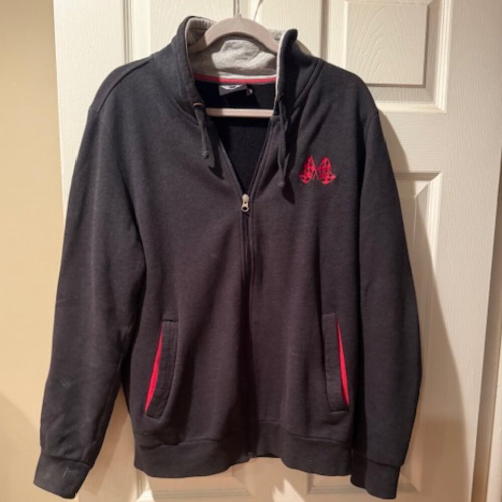 BMW MINI Racing gray zip up gray Flag jacket, L - Picture 2 of 3